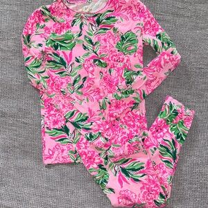 Lilly Pulitzer Pink and Green Kids Pajama Set